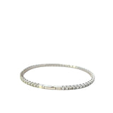 14KT White Gold And Round Cut Diamond Bangle