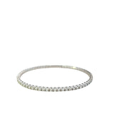 14KT White Gold And Round Cut Diamond Bangle