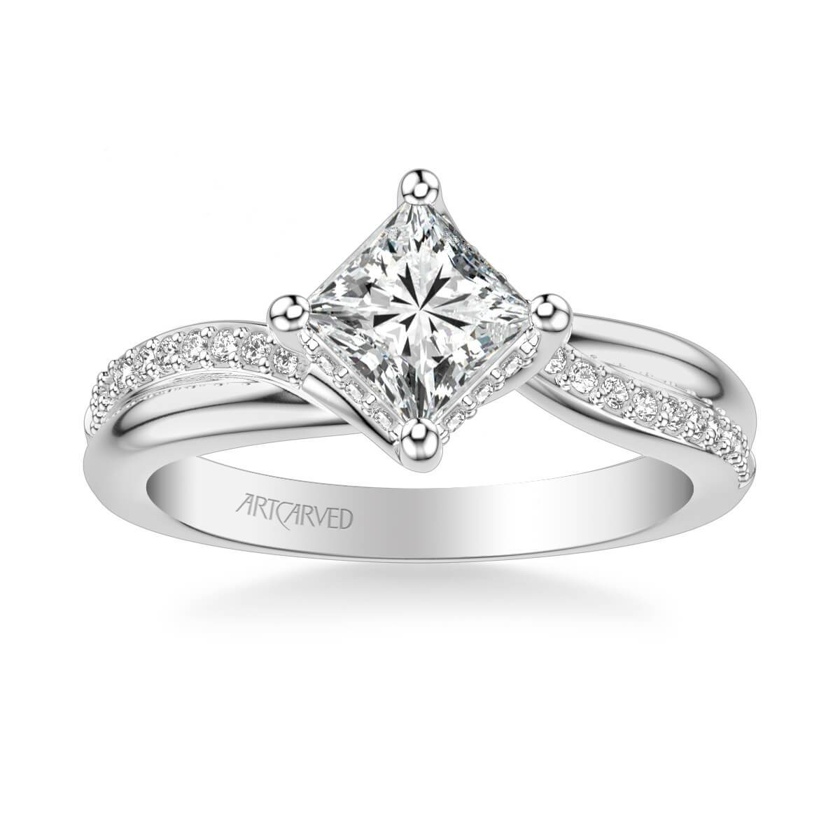 Stella Contemporary Side Stone Twist Diamond Engagement Ring