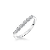 Adeline Contemporary Diamond and Milgrain Floral Wedding Band