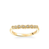 Adeline Contemporary Diamond and Milgrain Floral Wedding Band