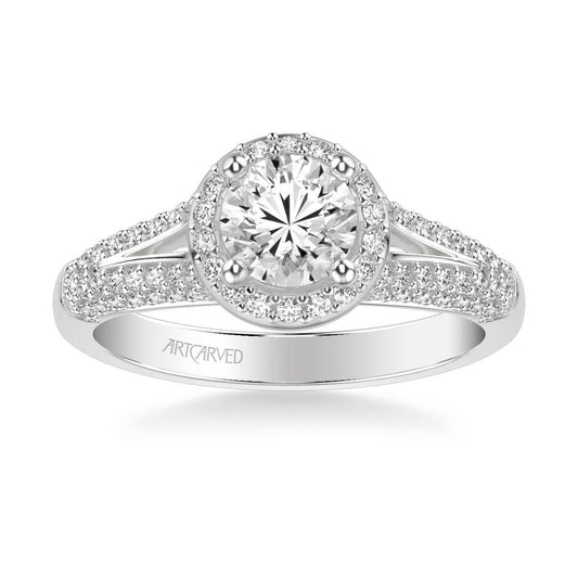Reese Classic Round Halo Diamond Engagement Ring