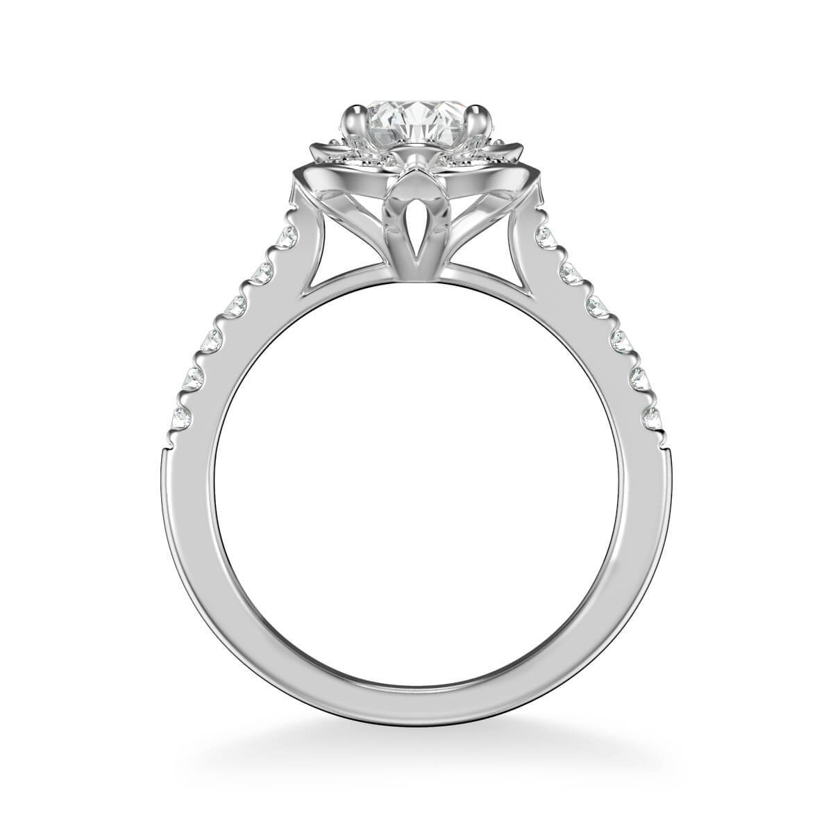Skyler Contemporary Floral Halo Diamond Engagement Ring