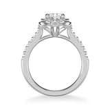 Skyler Contemporary Floral Halo Diamond Engagement Ring