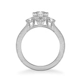 Anabelle Vintage Three Stone Diamond Engagement Ring