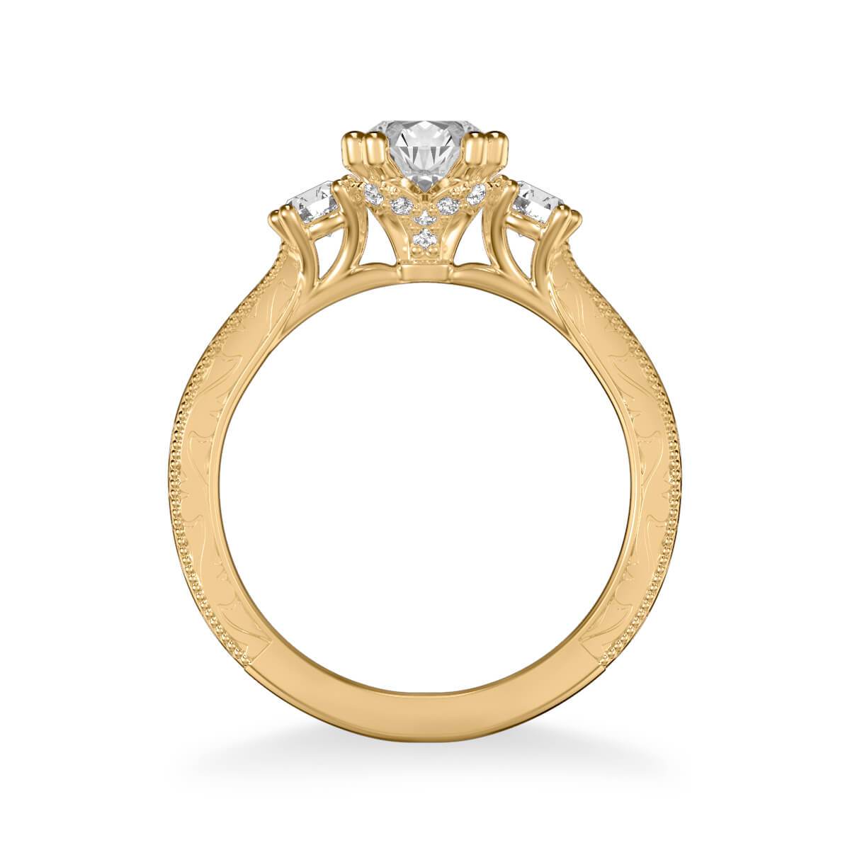 Anabelle Vintage Three Stone Diamond Engagement Ring