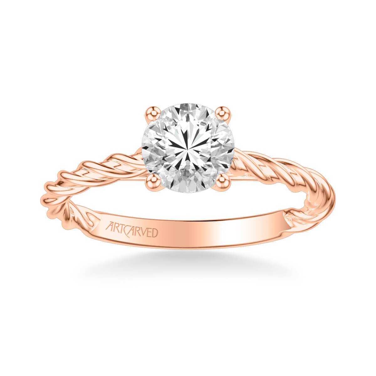 Joanna Contemporary Solitaire Rope Diamond Engagement Ring