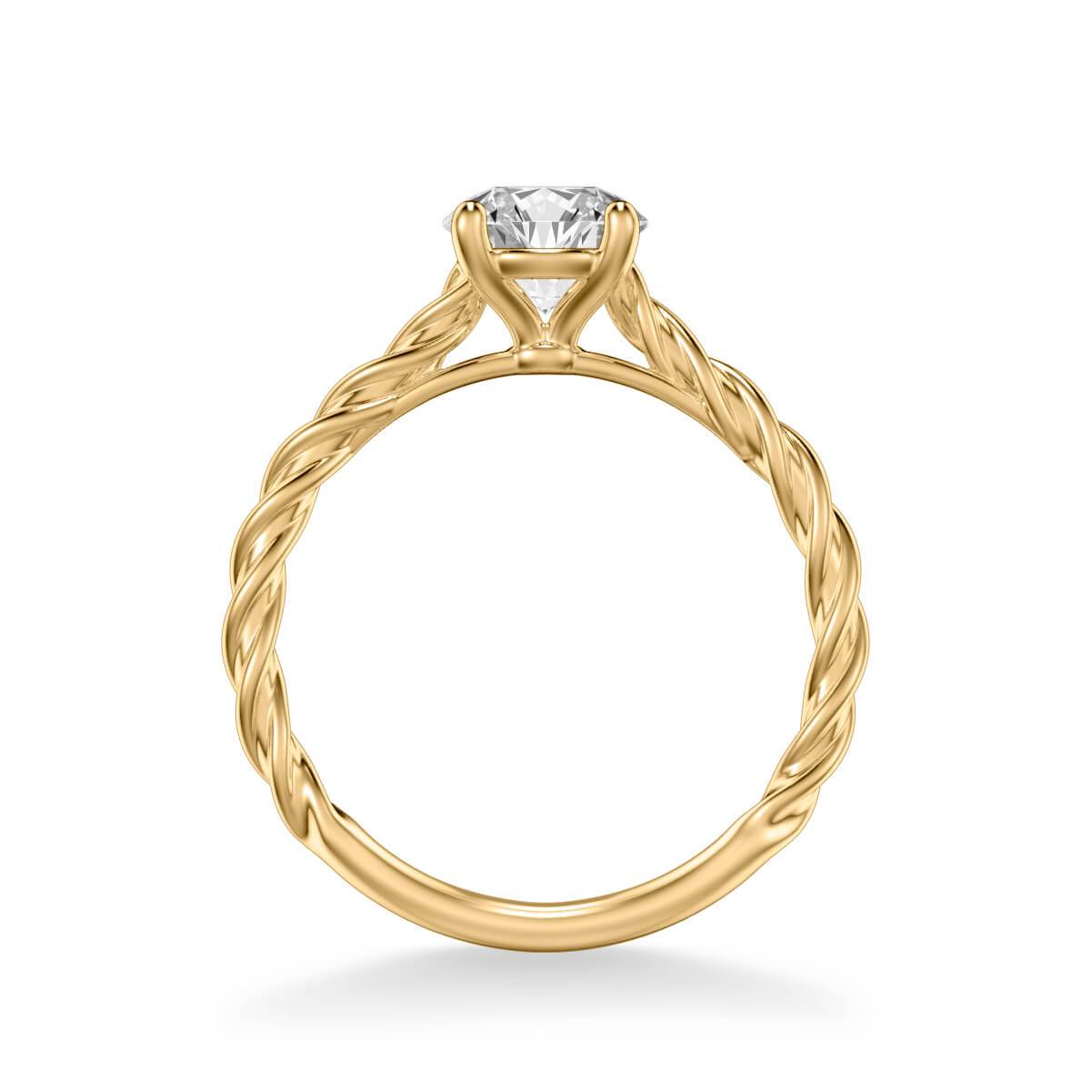 Joanna Contemporary Solitaire Rope Diamond Engagement Ring