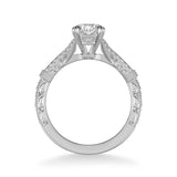 Angelina Vintage Side Stone Diamond Engagement Ring