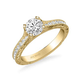 Zoya Vintage Side Stone Diamond Engagement Ring