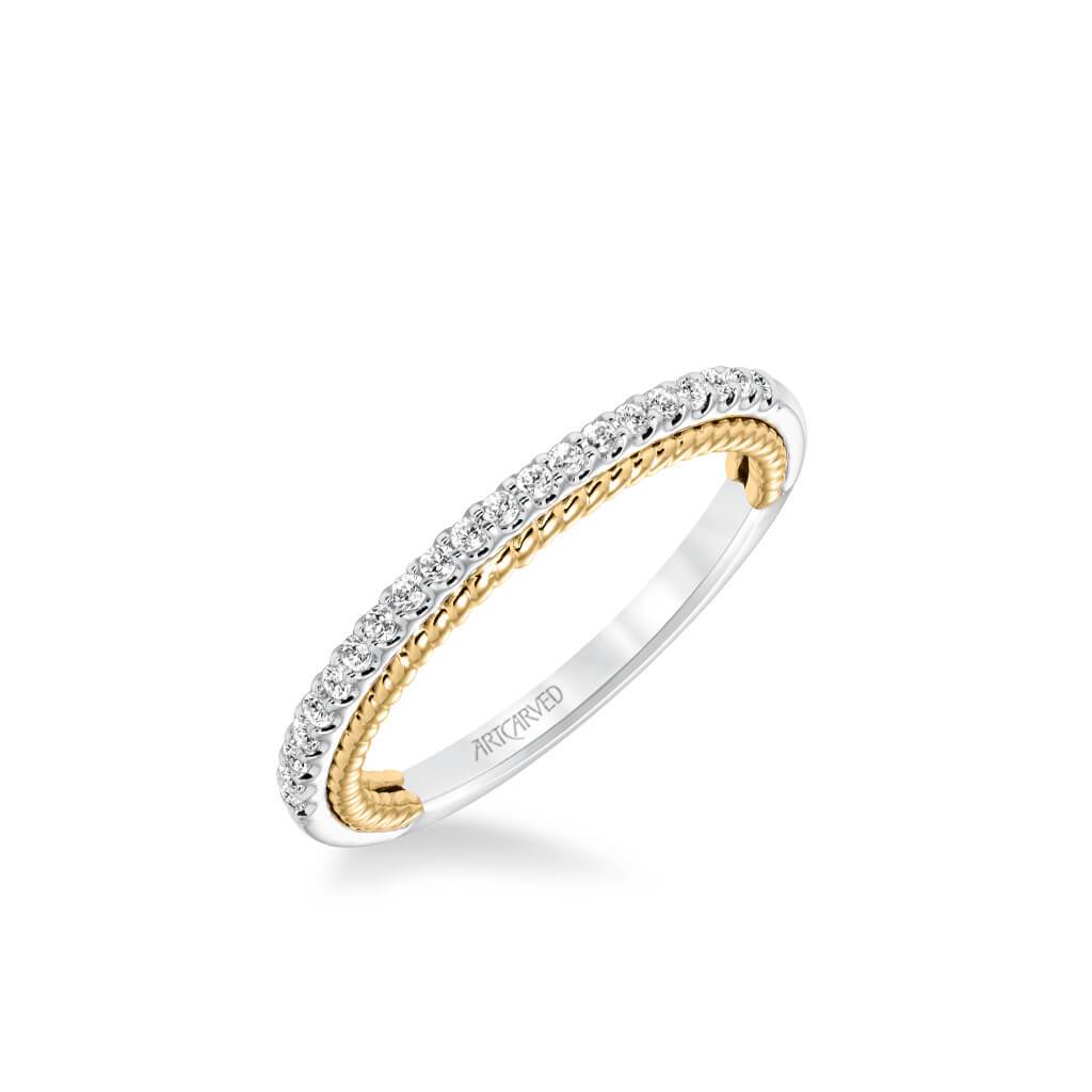 Ilena Contemporary Diamond and Rope Wedding Band