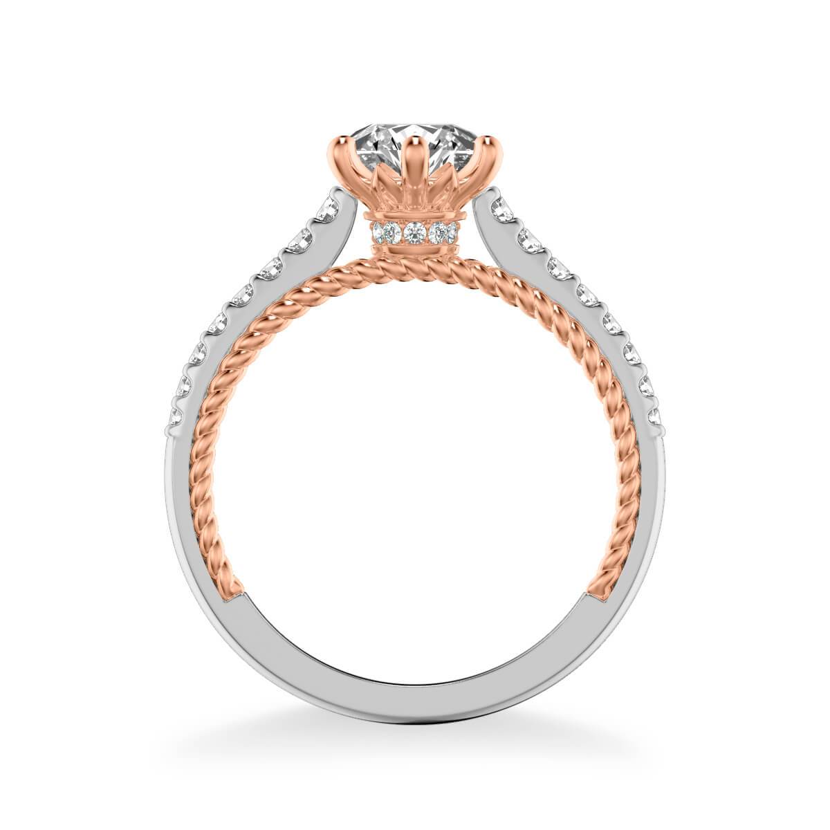 Ilena Contemporary Side Stone Rope Diamond Engagement Ring