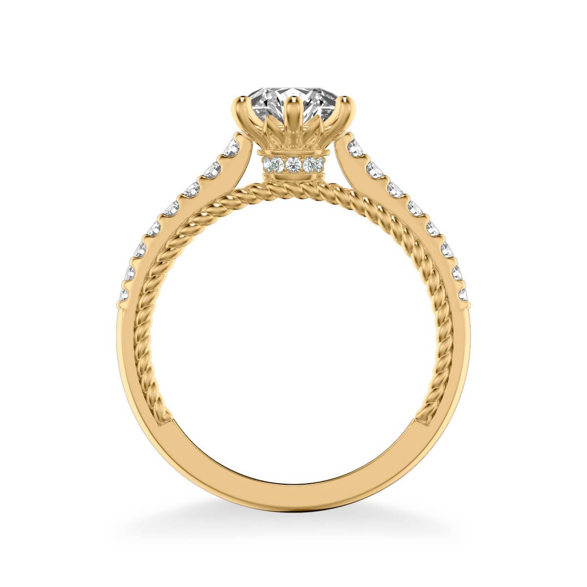 Ilena Contemporary Side Stone Rope Diamond Engagement Ring