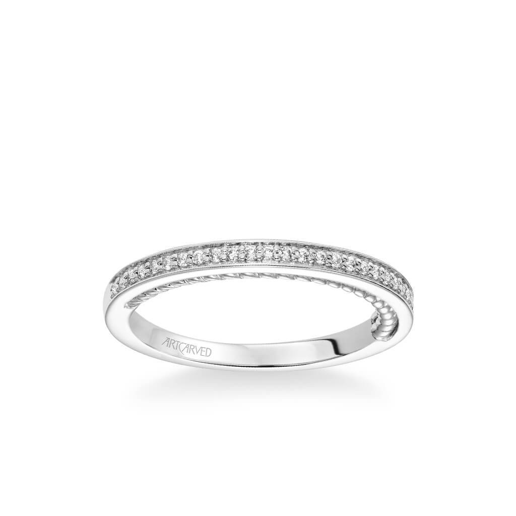 Marlow Contemporary Diamond and Rope Wedding Band