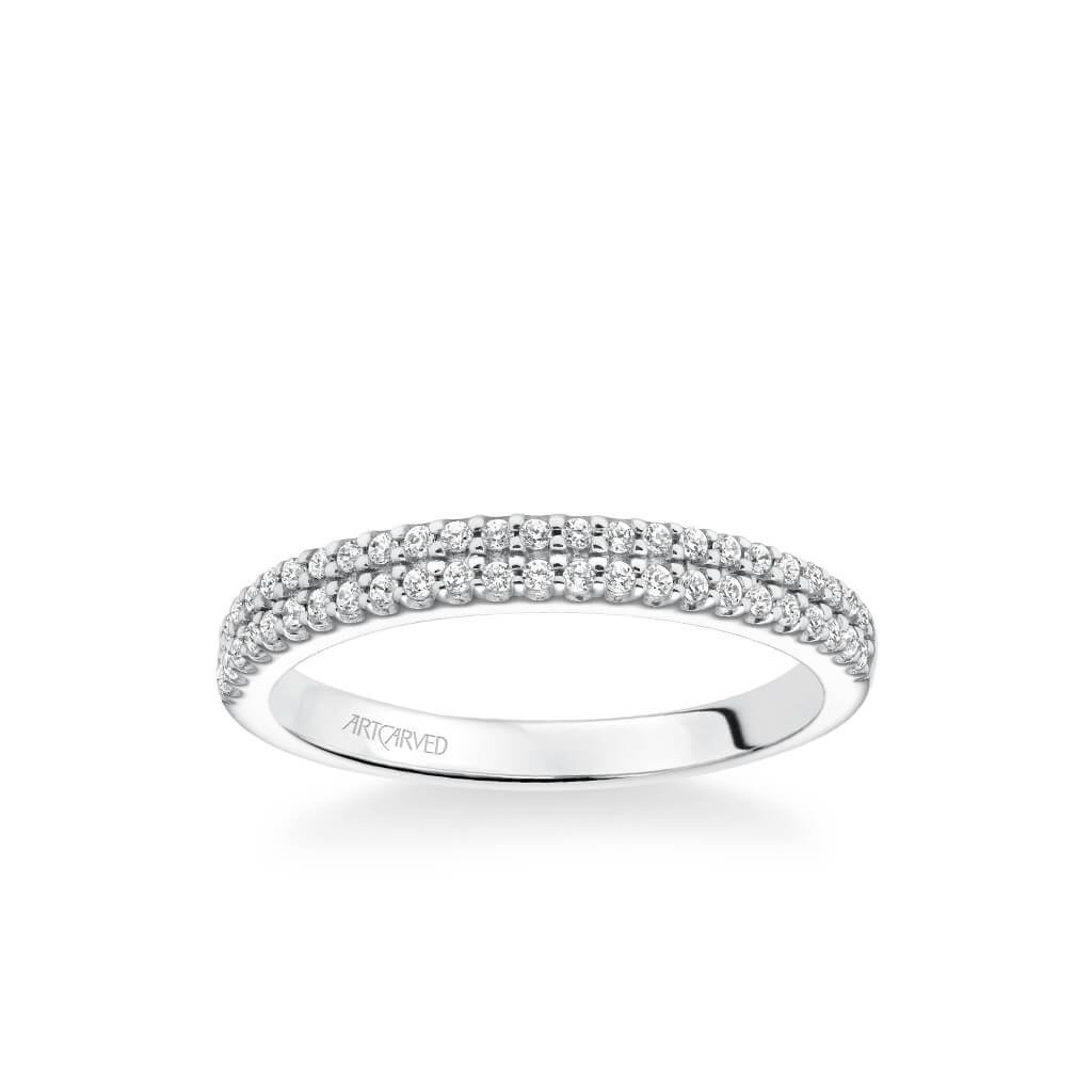 Avril Classic Double Row Diamond Wedding Band