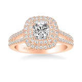 Dorothy Classic Cushion Halo Diamond Engagement Ring