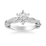 Marnie Contemporary Side Stone Twist Diamond Engagement Ring