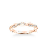 Marnie Contemporary Half Diamond Half Polished Twist Wedding Band