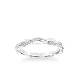 Marnie Contemporary Half Diamond Half Polished Twist Wedding Band