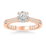 Keira Contemporary Side Stone Rope Diamond Engagement Ring