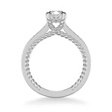 Keira Contemporary Side Stone Rope Diamond Engagement Ring