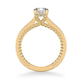 Keira Contemporary Side Stone Rope Diamond Engagement Ring