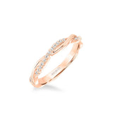 Tala Contemporary Half Diamond Half Polished Twist Wedding Band