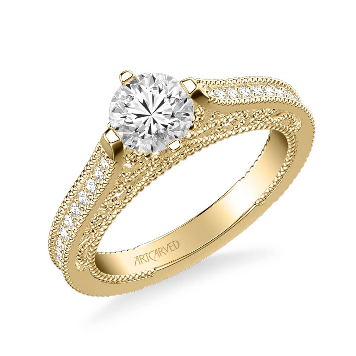 Juliana Vintage Side Stone Heritage Collection Diamond Engagement Ring