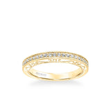 Velma Vintage Heritage Collection Diamond and Milgrain Filigree Scrollwork Wedding Band