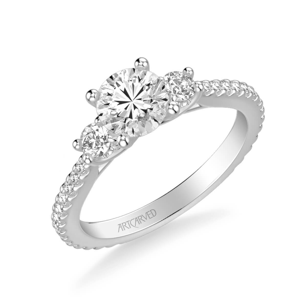 Jill Classic Three Stone Diamond Engagement Ring