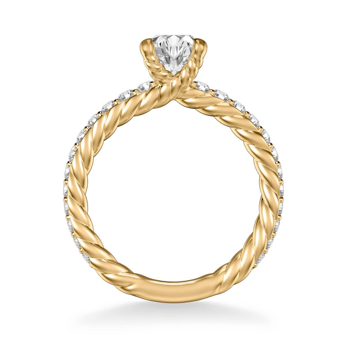 Wren Contemporary Side Stone Rope Diamond Engagement Ring