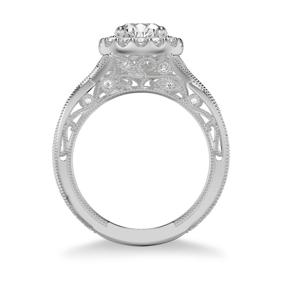Lucinda Vintage Round Halo Heritage Collection Diamond Engagement Ring