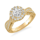 Lucinda Vintage Round Halo Heritage Collection Diamond Engagement Ring