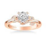 Lilac Contemporary Solitaire Floral Diamond Engagement Ring