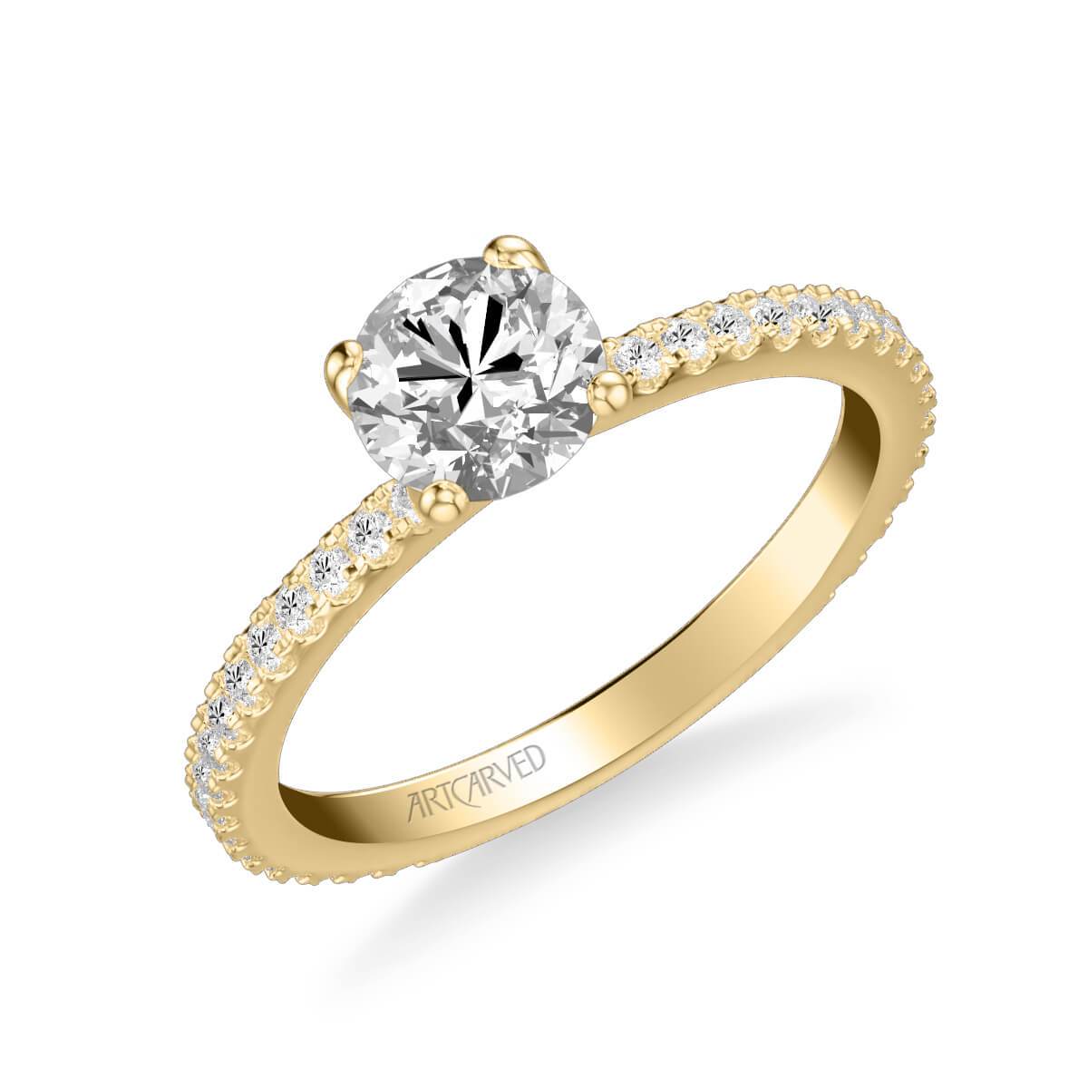 Aubrey Classic Side Stone Diamond Engagement Ring