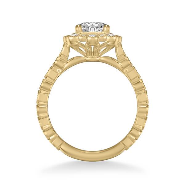 Lilith Vintage Unique Halo Diamond Engagement Ring