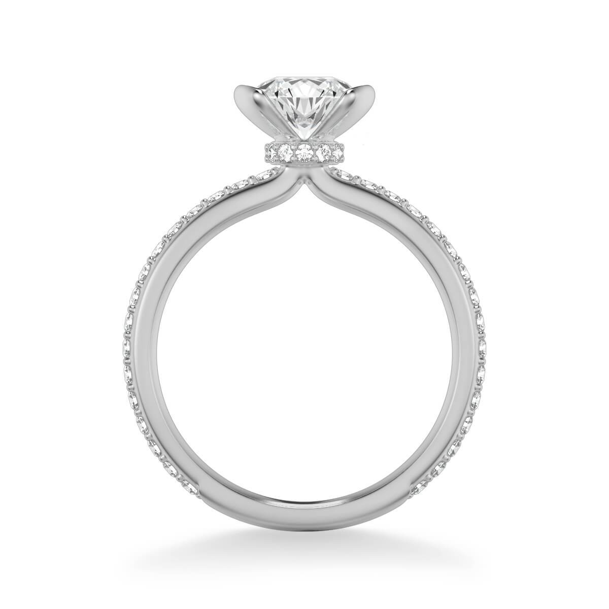 Gray Contemporary Side Stone Bezel Diamond Engagement Ring