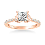 Bluebelle Contemporary Side Stone Floral Diamond Engagement Ring