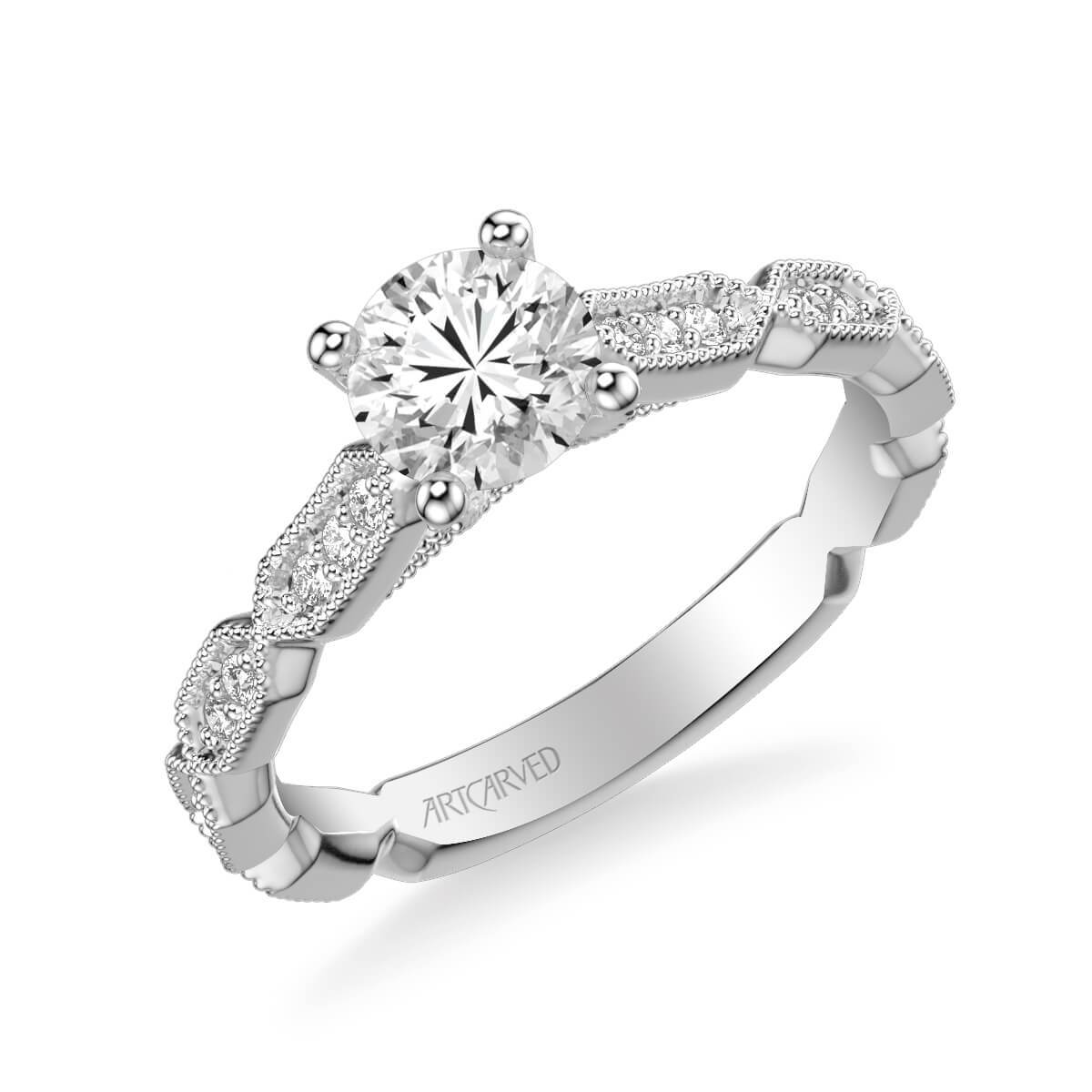 Cressida Vintage Side Stone Diamond Engagement Ring