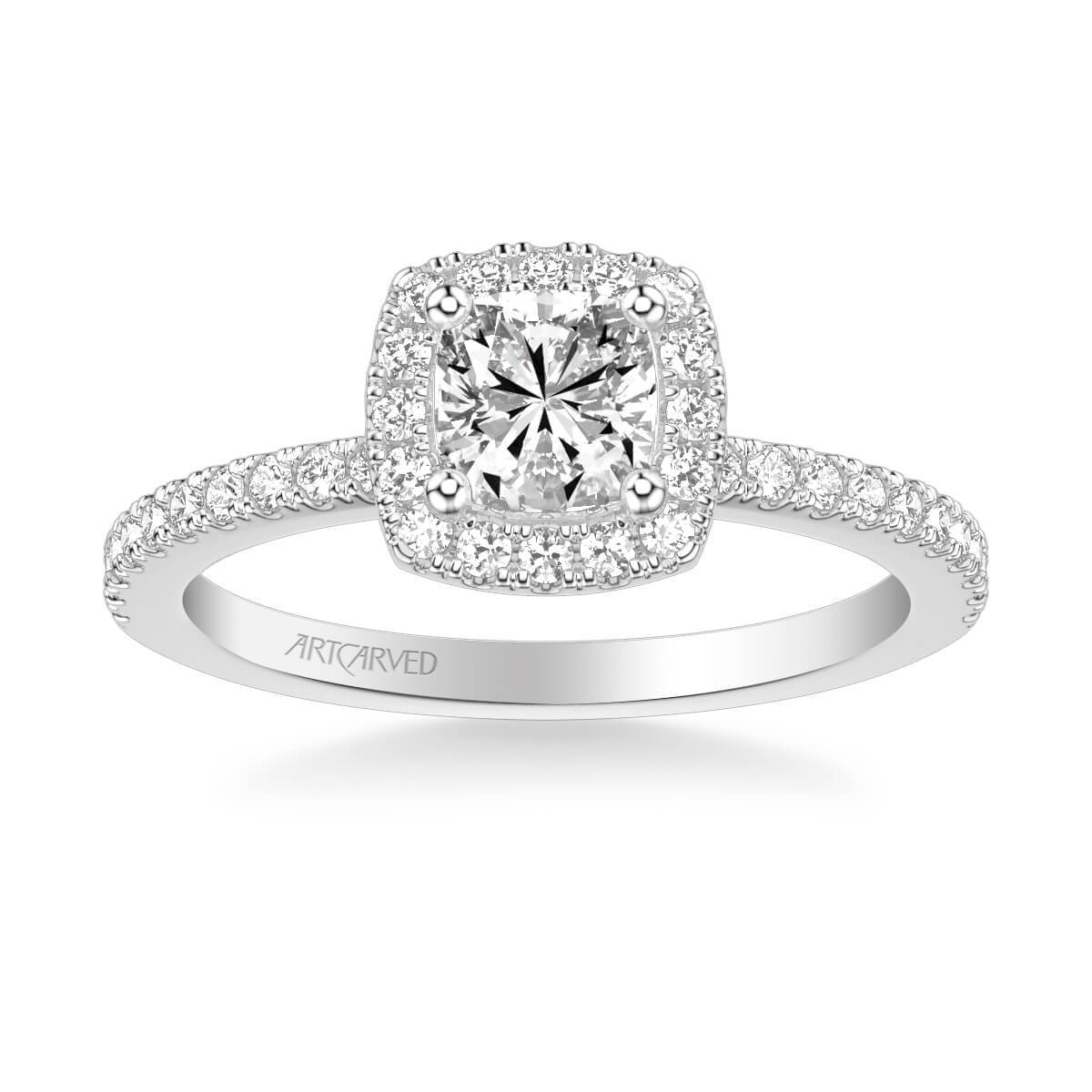 Molly Classic Cushion Halo Diamond Engagement Ring