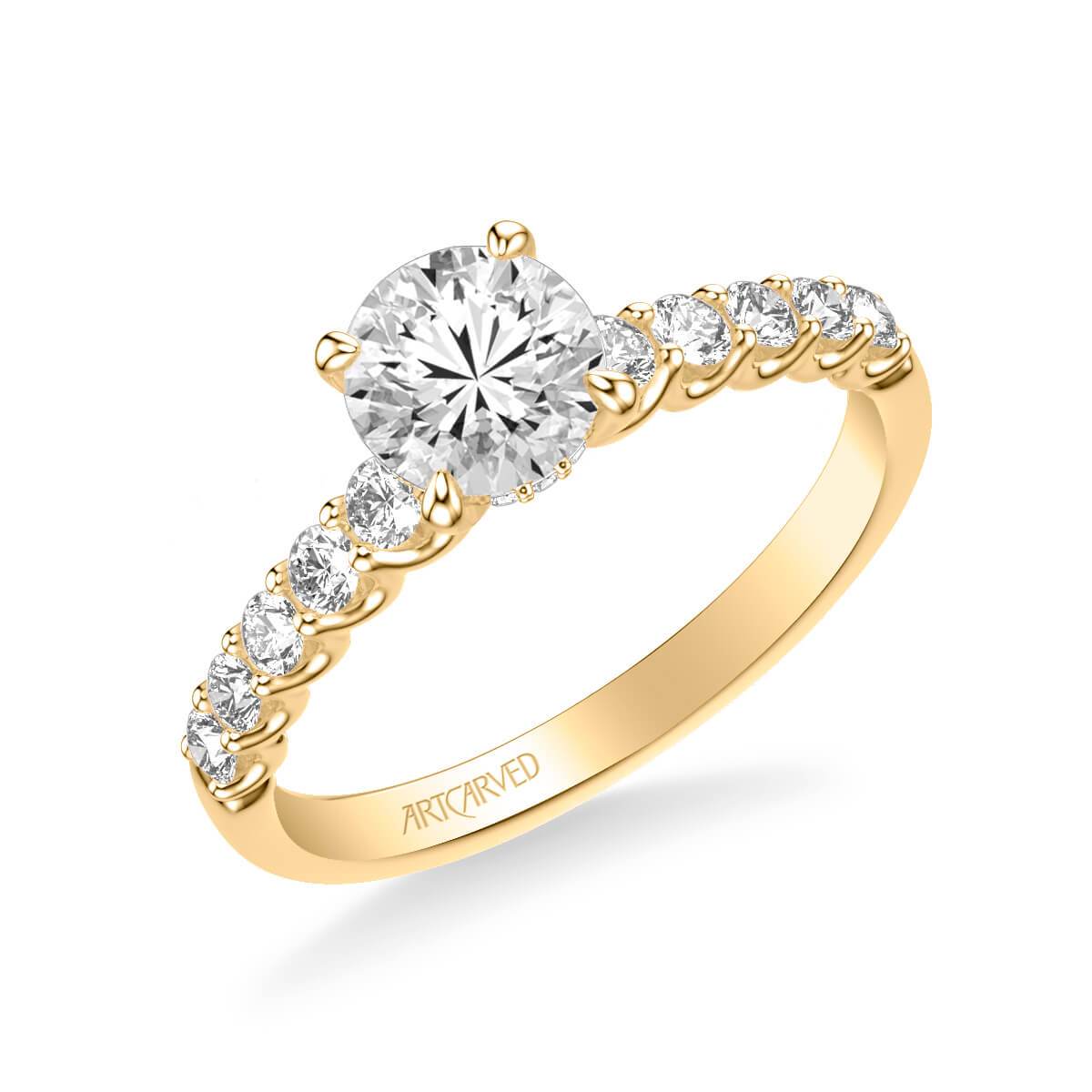 Faye Classic Side Stone Diamond Engagement Ring