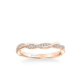 Petaluma Contemporary Half Diamond Half Polished Twist Wedding Band