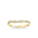 Petaluma Contemporary Half Diamond Half Polished Twist Wedding Band