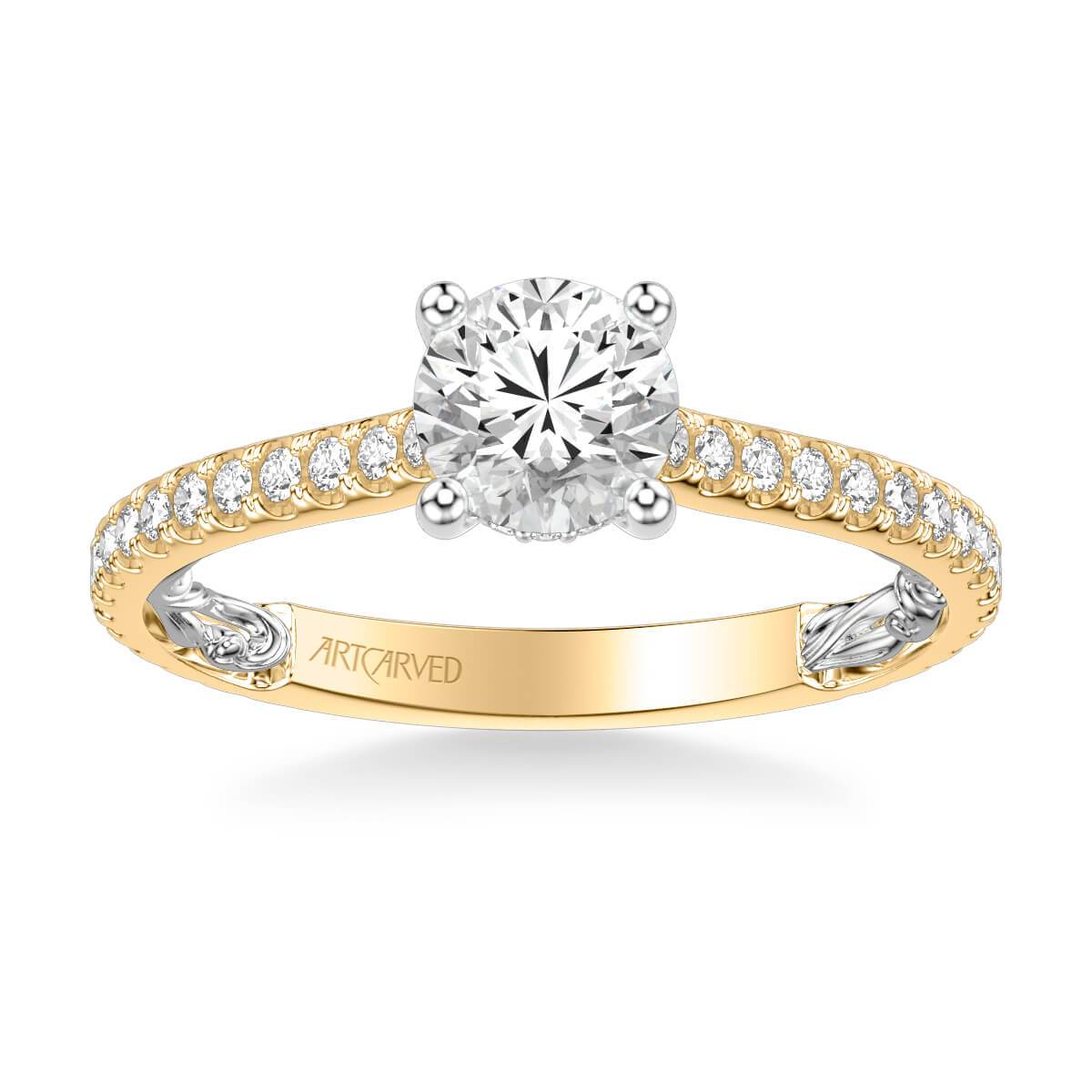 Sonya Lyric Collection Classic Side Stone Diamond Engagement Ring