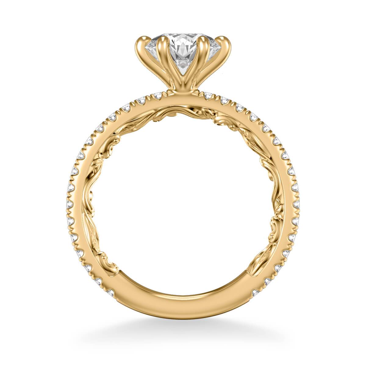 Lara Lyric Collection Classic Side Stone Diamond Engagement Ring