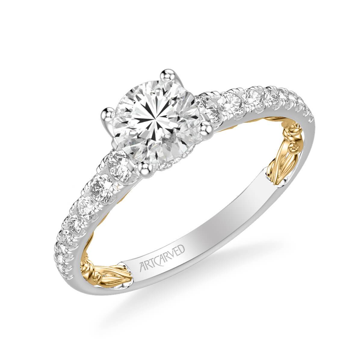 Harley Lyric Collection Classic Side Stone Diamond Engagement Ring