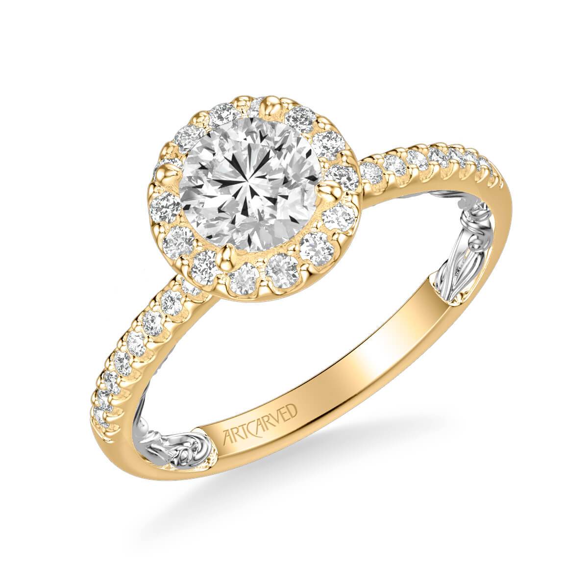 Winifred Lyric Collection Classic Side Stone Diamond Engagement Ring