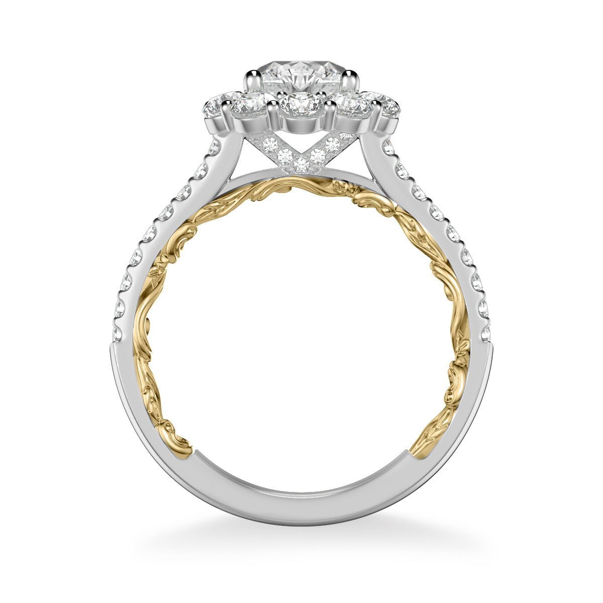 Cici Lyric Collection Classic Round Halo Diamond Engagement Ring