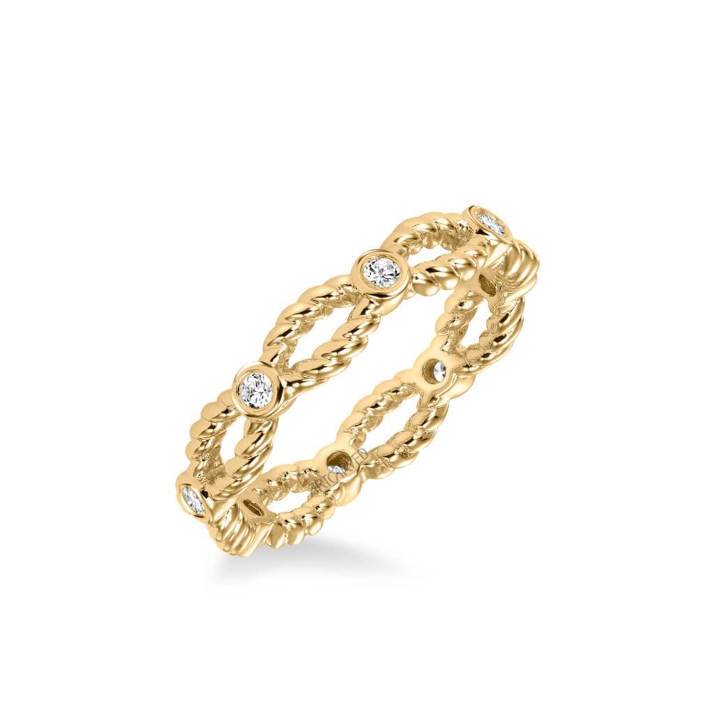 Stackable Eternity Band with Open Rope and Diamond Accents