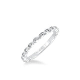 Stackable Band with Diamond Petal Design